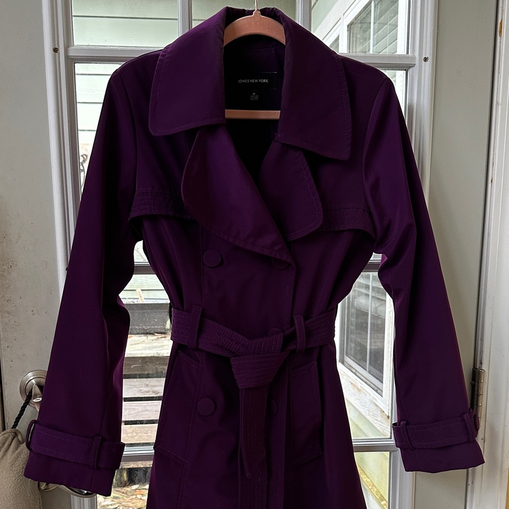 Jones New York Deep Purple Trench Coat